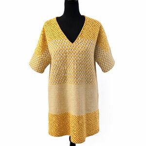 Zara Yellow & Navy Print Mini Dress